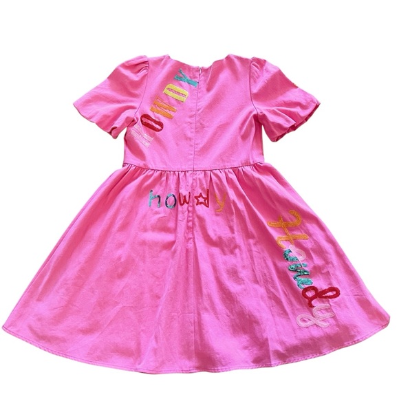 NEW blue b Pink Multicolor Sequin Howdy Puff Sleeve Western A Line Mini Dress S - Picture 5 of 5